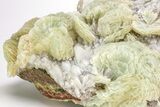 Green, Bladed Prehnite Crystals with Quartz - Morocco #214965-2